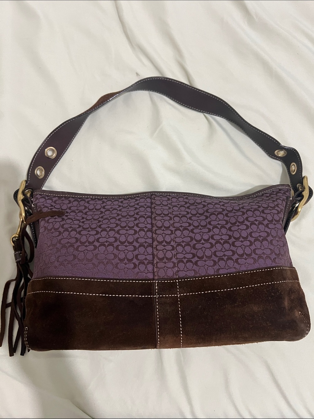 Coach East West Suede Duffel Bag - Picture 3 of 8